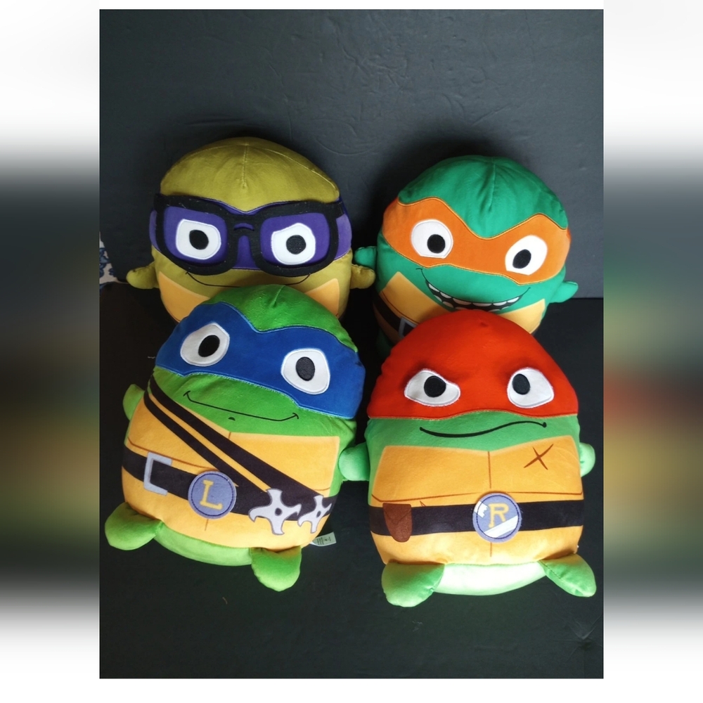 Lot of 4 TMNT Mutant Mayhem Plush Raphael Michaelangelo Donatello Leonardo 10"